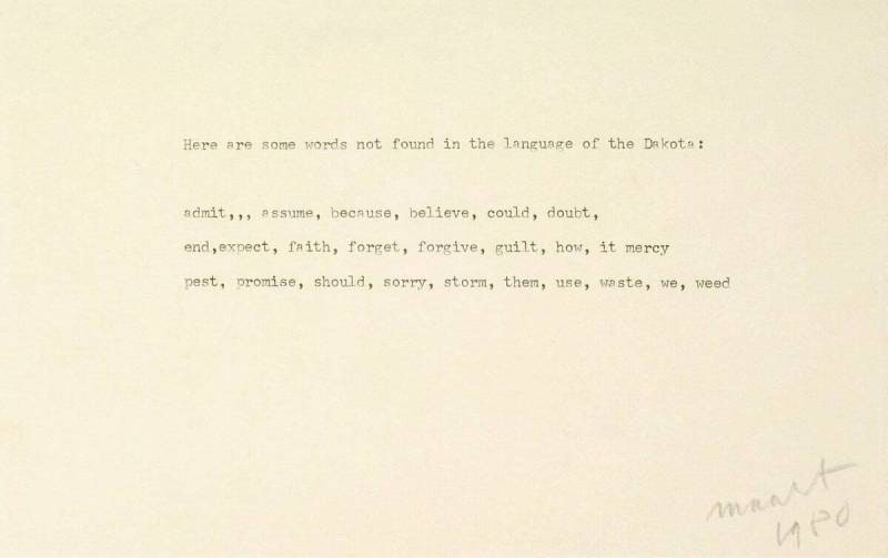 Here are some words not found in the language of the Dakota