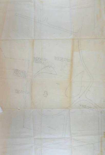 Design Drawing of Pond + Surrounding Path System Sculpture Garden