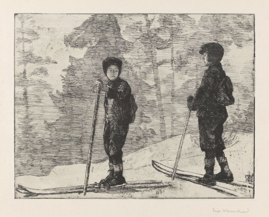 Boys skiing