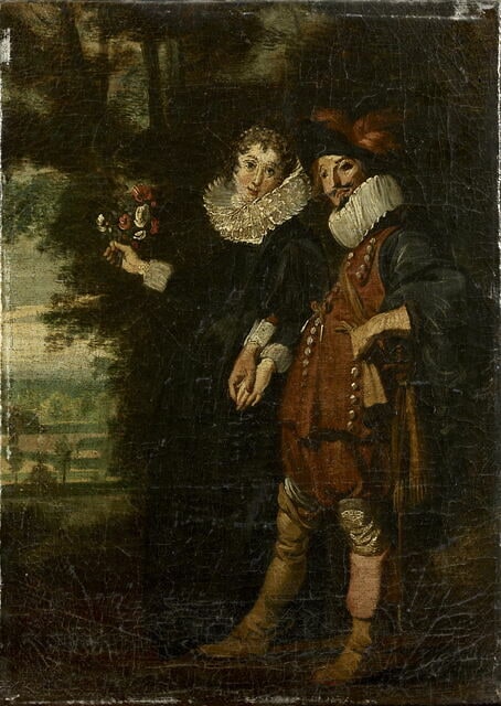 Deux personnages dans un parc