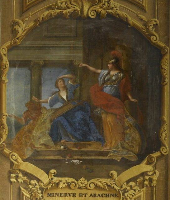 Minerve changeant Arachné en araignée