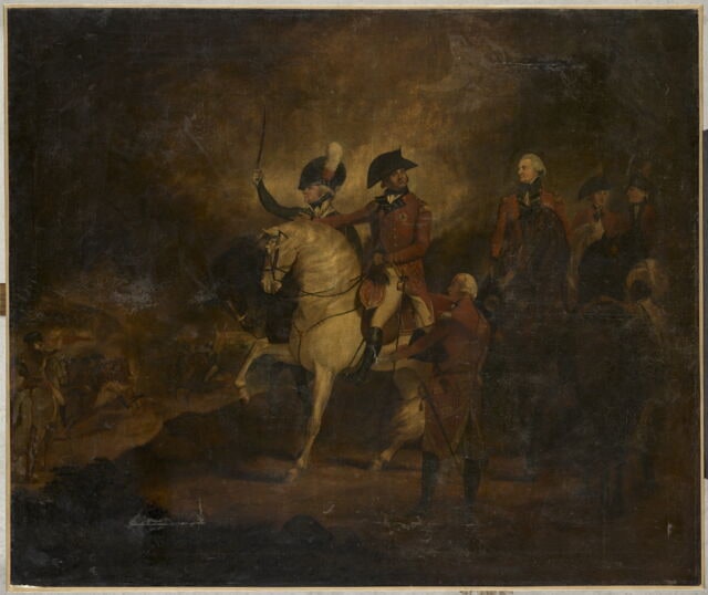 George III passant en revue le 3e et le 10e régiment de dragons