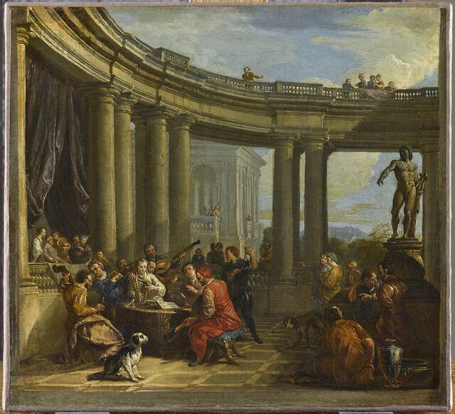 Concert donné dans l'intérieur d'une galerie circulaire d'ordre dorique