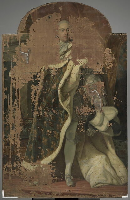 Louis XV (1710-1774), roi de France. Portrait en pied, en costume royal