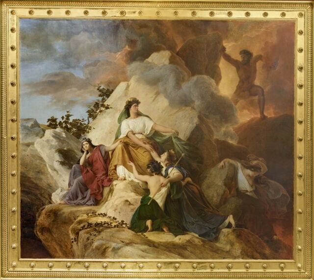 Cybèle protège contre le Vésuve les villes de Stabiae, Herculanum, Pompéi et Résina