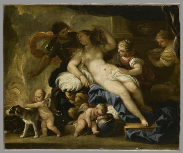 Mars et Vénus dans la forge de Vulcain