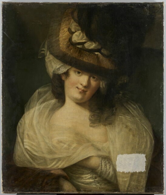 "Love in her eyes sits playing" ("L'Amour se joue dans ses yeux"), portrait dit de Mrs Dorothea Jordan (1762-1816), actrice