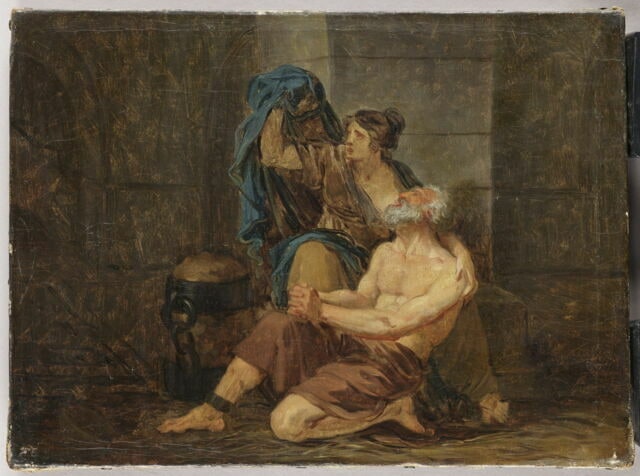 La Charité romaine : Cimone et son père.