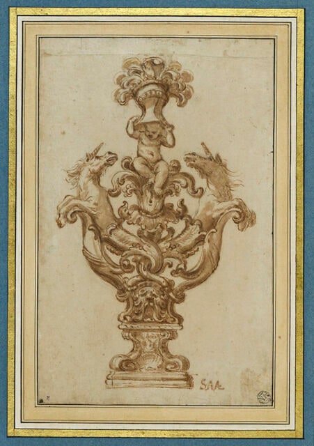 Elément décoratif avec emblèmes des Albergati de Bologne