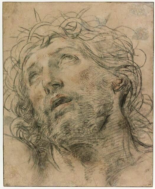 Tête de Christ, couronnée d'épines