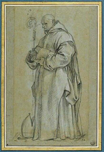 Saint Bruno, une crosse dans la main droite