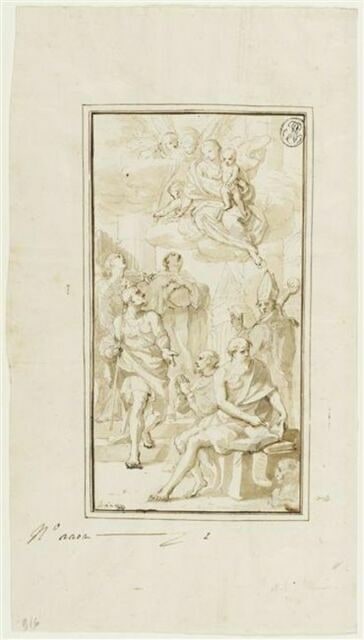 Apparition de la Vierge à l'Enfant à de nombreux saints