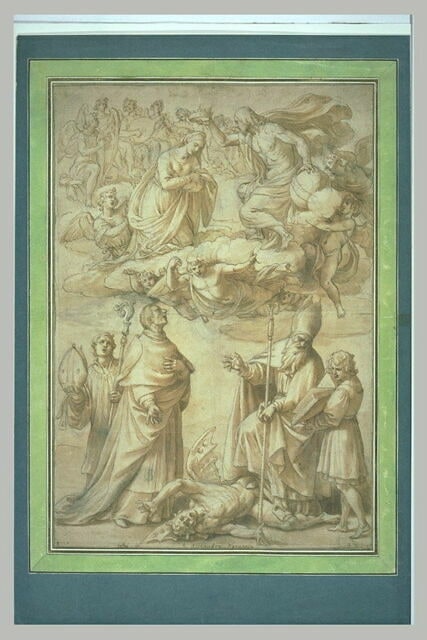 Le Couronnement de la Vierge avec saint Charles Borromée et saint Ubald