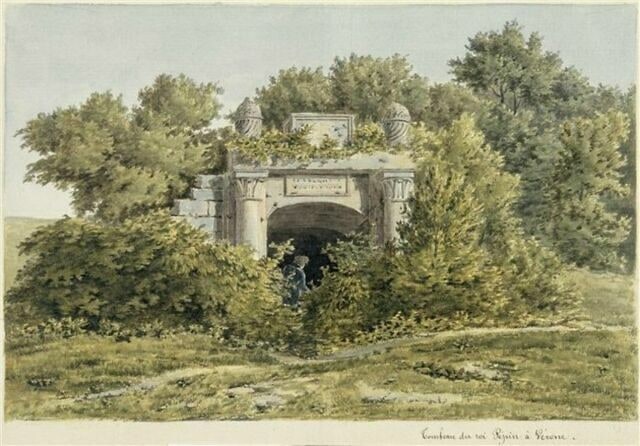 Denon dessinant le tombeau de Pépin, à Vérone