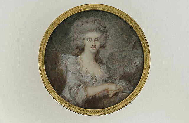 Jeune femme devant un chevalet