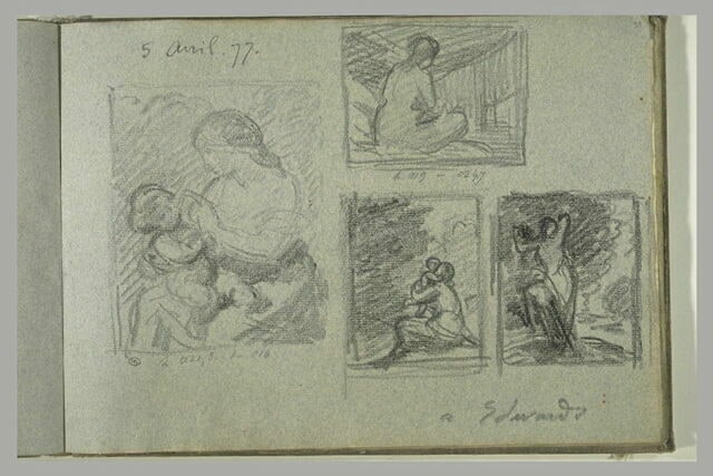 Quatre études d'après des peintures