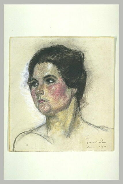 Tête de femme de trois quarts à gauche