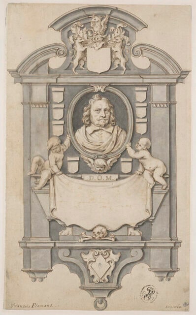 Projet d'un monument funéraire avec le buste du défunt