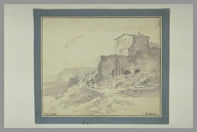 Paysage italien, avec une habitation