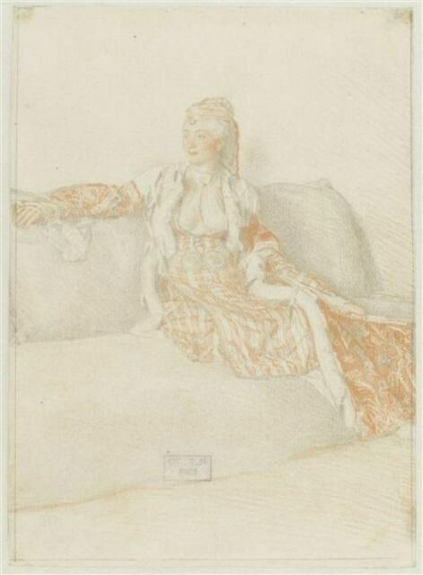 Dame de Constantinople assise sur un divan
