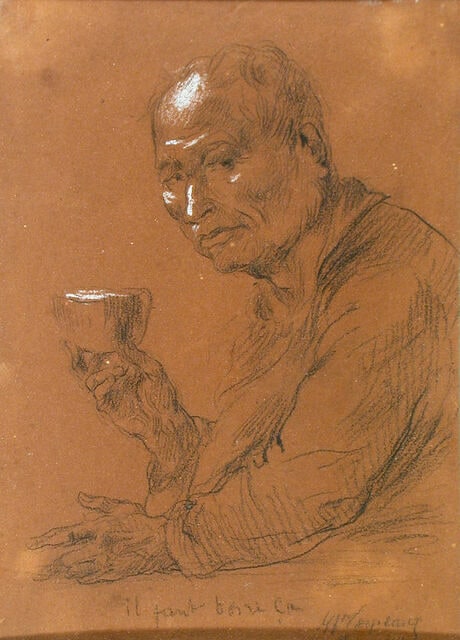 Portrait d'homme, ou 'Il faut boire ça'