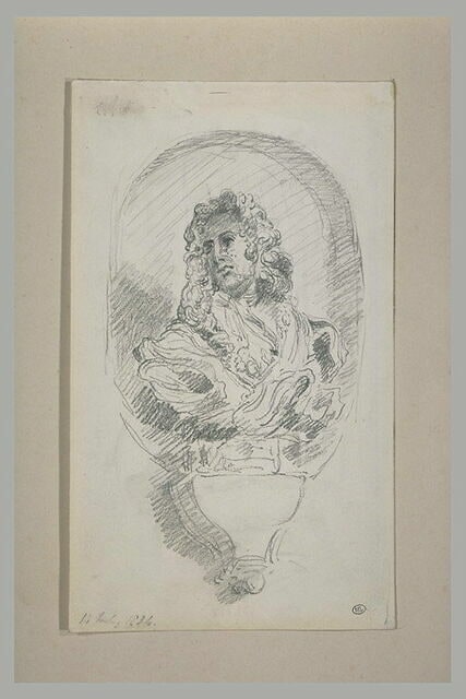 Croquis d'après un buste sculpté de jeune homme