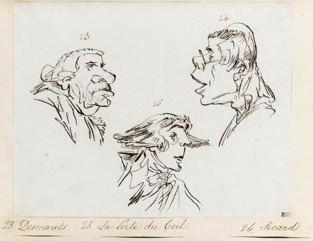 Portrait du géographe Nicolas Desmarets, de l'abbé Roch Ambroise Cucurron Sicard, de l'helléniste François-Jean-Gabriel de La Porte du Theil