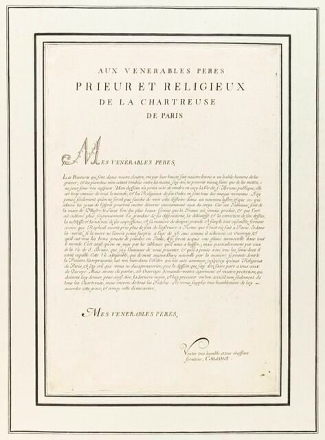 La vie de Saint Bruno, fondateur de l'ordre des Chartreux : Dédicace de R. Cousinet aux vénérables pères prieurs et religieux de la chartreuse de Paris