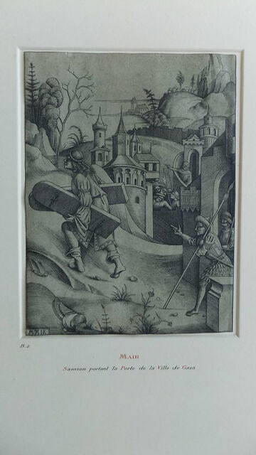 Samson portant la porte de la ville de Gaza