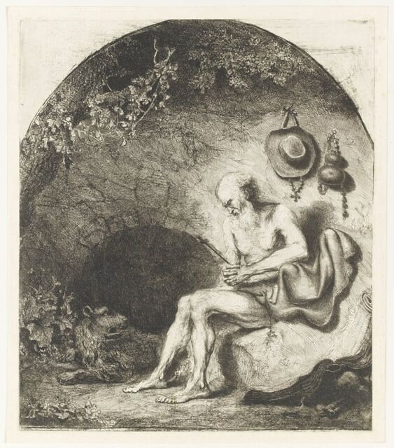 Saint Jérôme dans une caverne