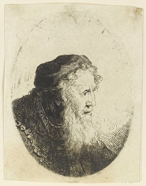 Vieillard à grande barbe et à calotte