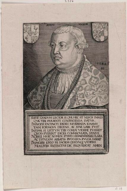 Portrait de Johann Henneberg, abbé de Fulda