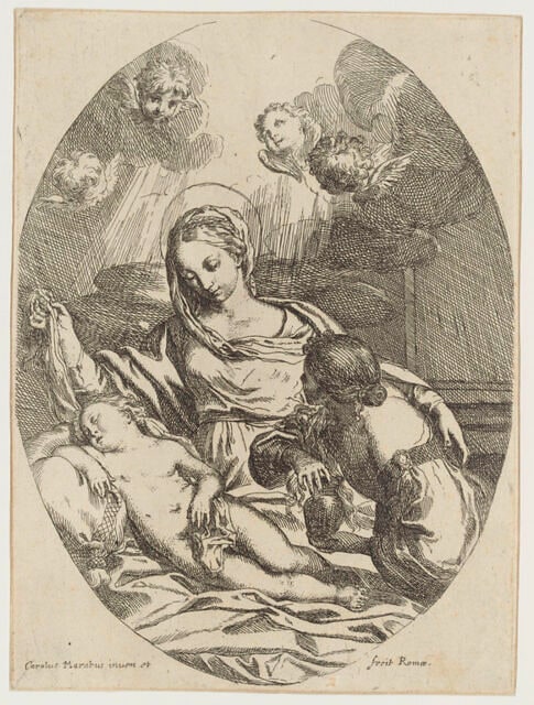 La Vierge à l'Enfant endormi avec sainte Madeleine