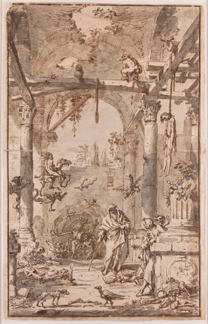 Scène de sorcellerie et de magie noire