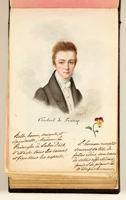 Portrait de Constant de Francq et Pensée