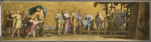 Le centaure Chiron enseigne le tir à l'arc à Achille