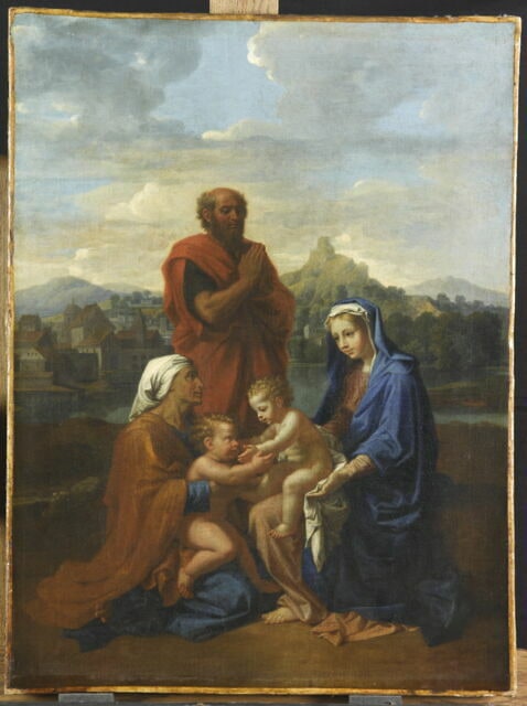 La Sainte Famille avec saint Jean, sainte Elisabeth et saint Joseph priant