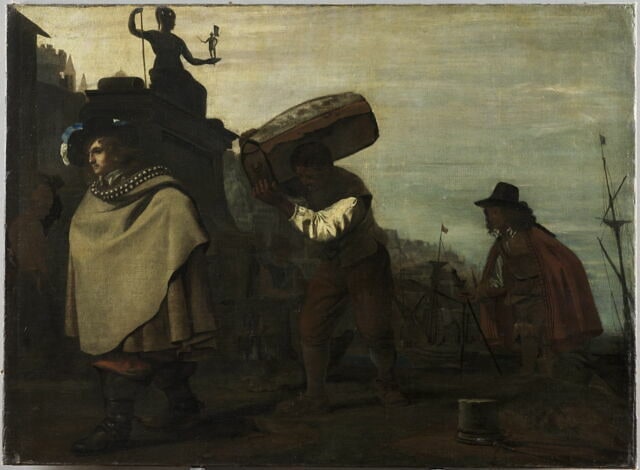 Gentilhomme arrivant dans un port méridional