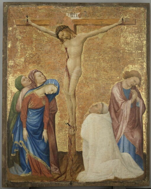 Calvaire avec un moine chartreux