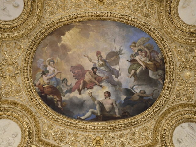 Plafond : L'Homme formé par Prométhée et animé par Minerve.