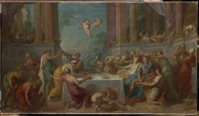 Les Noces d'Alexandre et Roxane, esquisse.