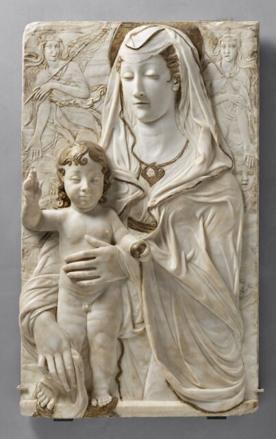 La Vierge et l'Enfant entre deux anges