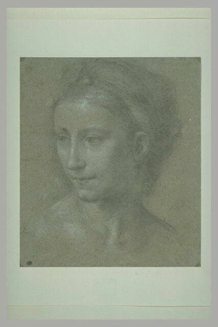 Tête de femme, vue de trois quarts