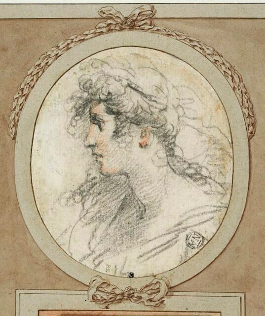 Tête de jeune femme de profil
