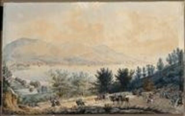 Vue de la ville de Salo et du lac de Guarda le 31 juillet 1796
