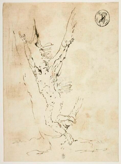 Etude pour un homme attaché à un arbre