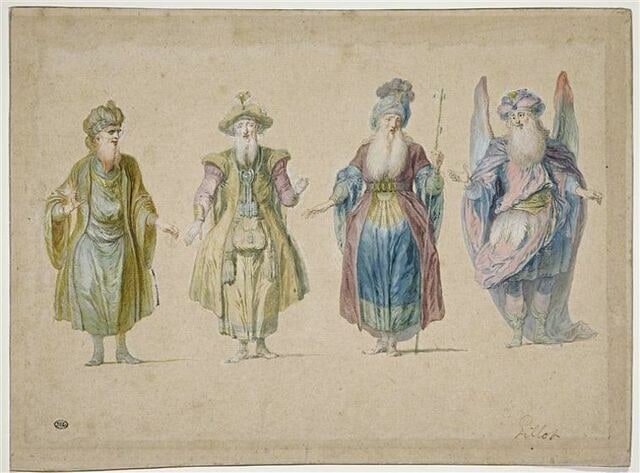 Quatre études : deux figures de Pluton et deux du Temps
