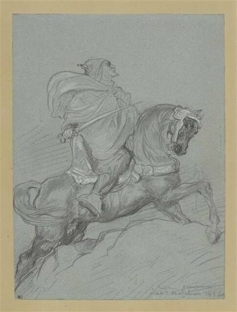 Guerrier arabe, à cheval