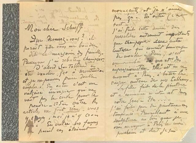 (Octobre 1889), Finistère, lettre de Gauguin à E. Schuffenecker