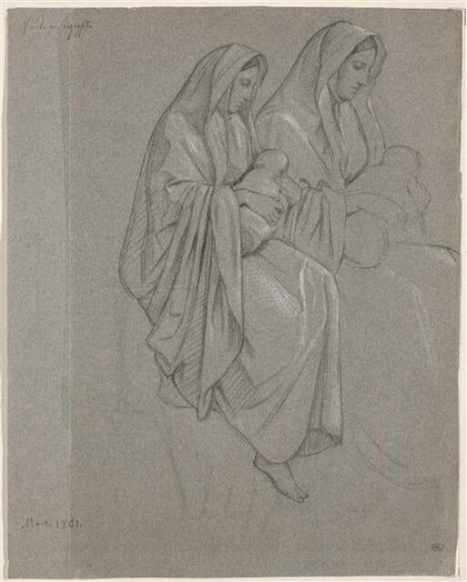 Double étude d'une Vierge tenant l'Enfant